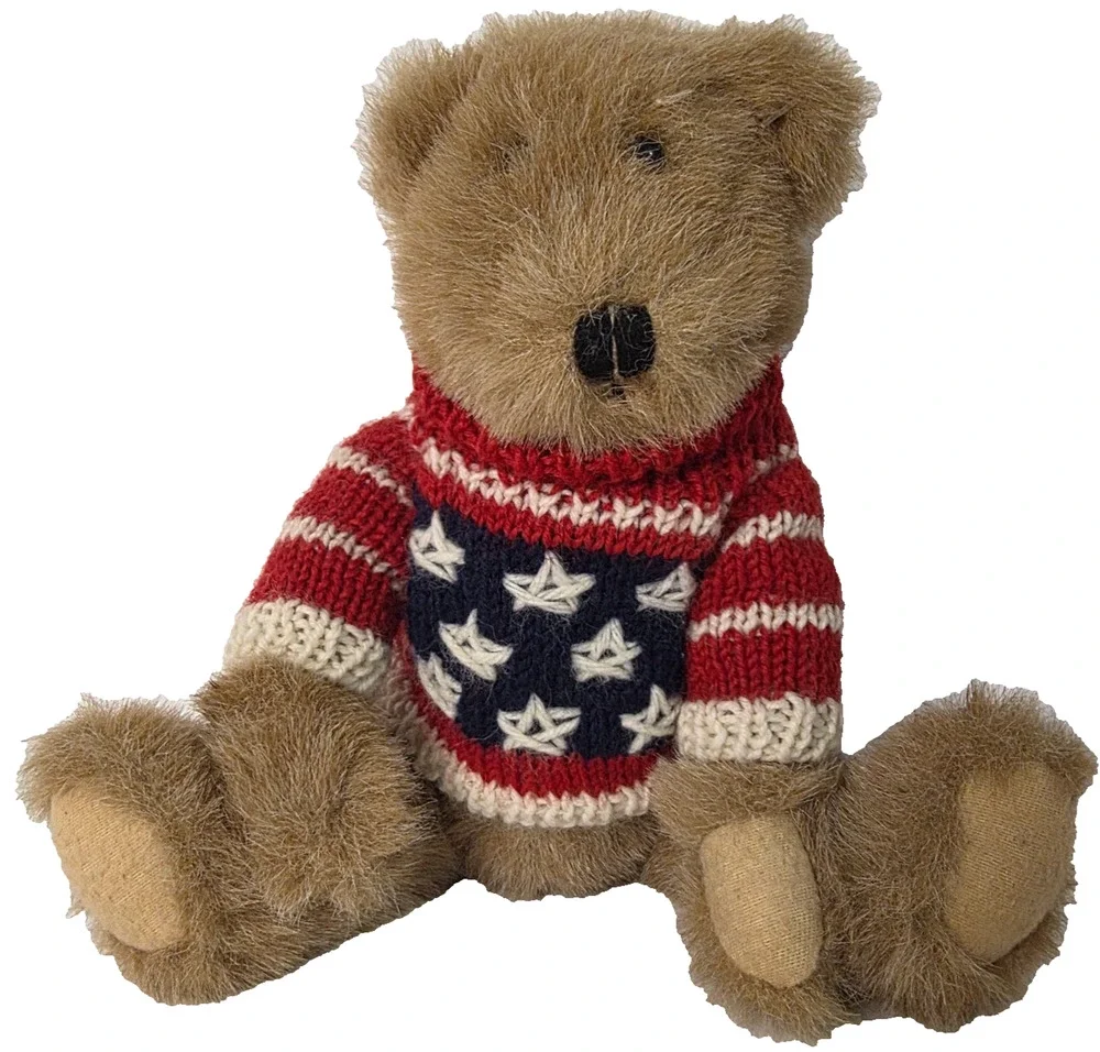 Vintage 1994 Ganz Choice Moe Jointed Teddy Bear 8in USA Sweater
